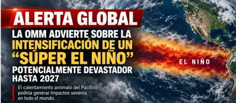 OMM ADVIERTE QUE EL NIÑO ALCANZARÁ UNA INTENSIDAD MUY FUERTE Y SUS EFECTOS PODRÍAN EXTENDERSE HASTA 2027