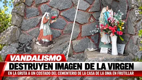 FRUTILLAR: VECINOS DENUNCIAN VANDALISMO EN GRUTA RELIGIOSA JUNTO AL CEMENTERIO DE LA CASA DE LA OMA
