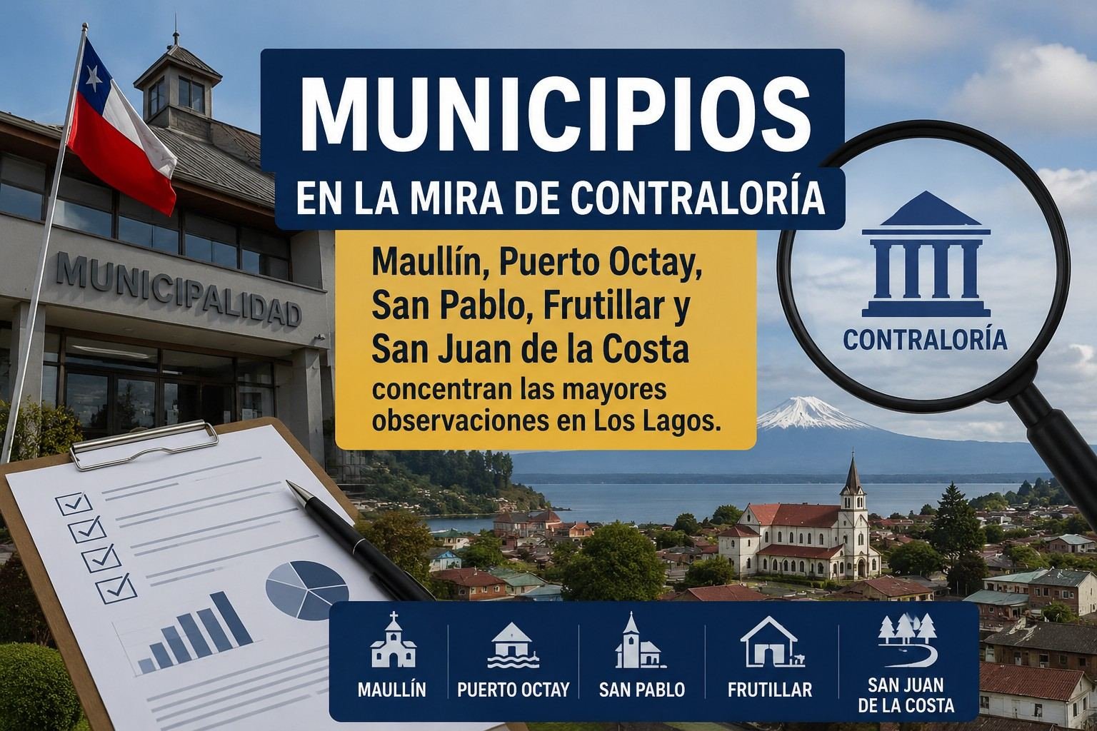 Informe de Contraloría revela que Frutillar figura entre los municipios con observaciones en Los Lagos