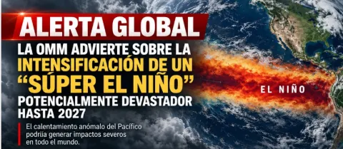 OMM ADVIERTE QUE EL NIÑO ALCANZARÁ UNA INTENSIDAD MUY FUERTE Y SUS EFECTOS PODRÍAN EXTENDERSE HASTA 2027