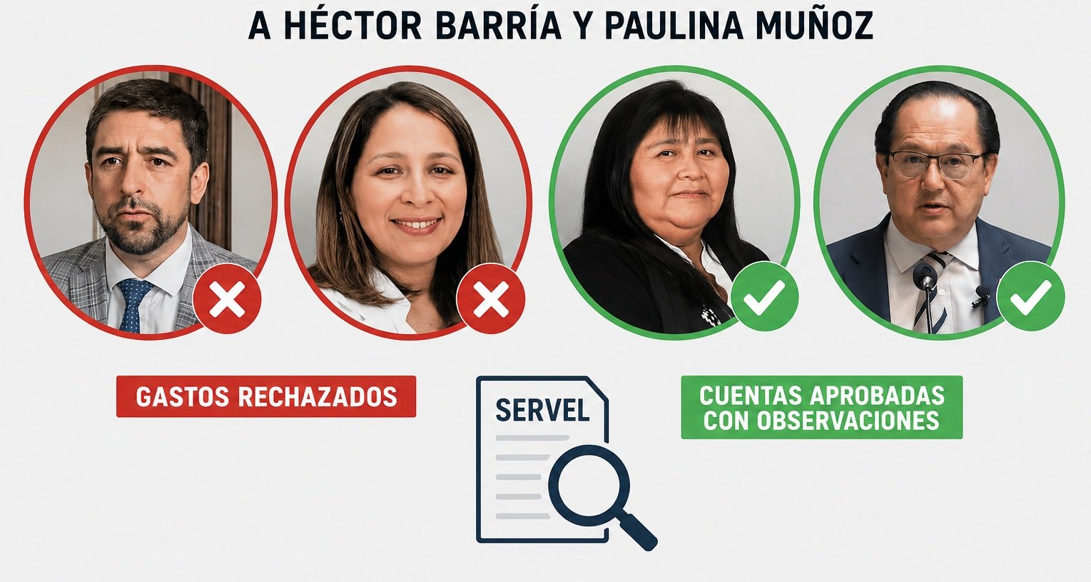 Servel rechaza millonarios gastos de campaña a Héctor Barría y Paulina Muñoz tras revisión de cuentas electorales