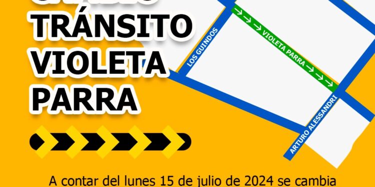 Cambio en el sentido de tránsito en calle Violeta Parra de Pantanosa