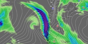 Un sistema frontal con características otoñales, alimentado por un río atmosférico cálido, afectará desde la Patagonia hasta La Araucanía. 