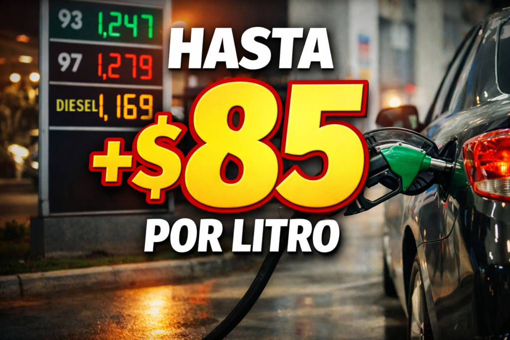 Fuerte alza en bencinas: podrían subir hasta $85 por litro el 16 de abril
