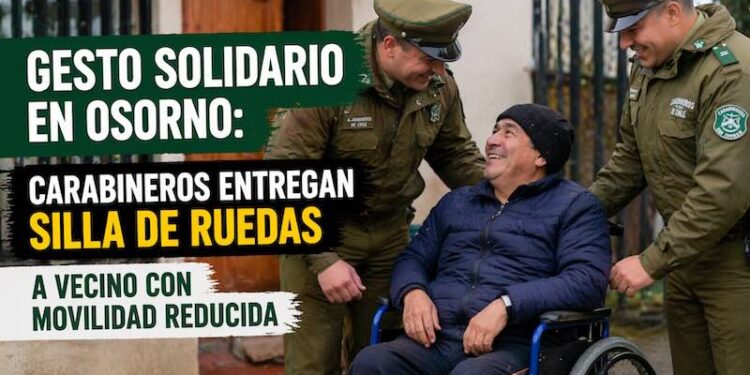 Gesto solidario en Osorno: Carabineros entregan silla de ruedas a vecino con movilidad reducida