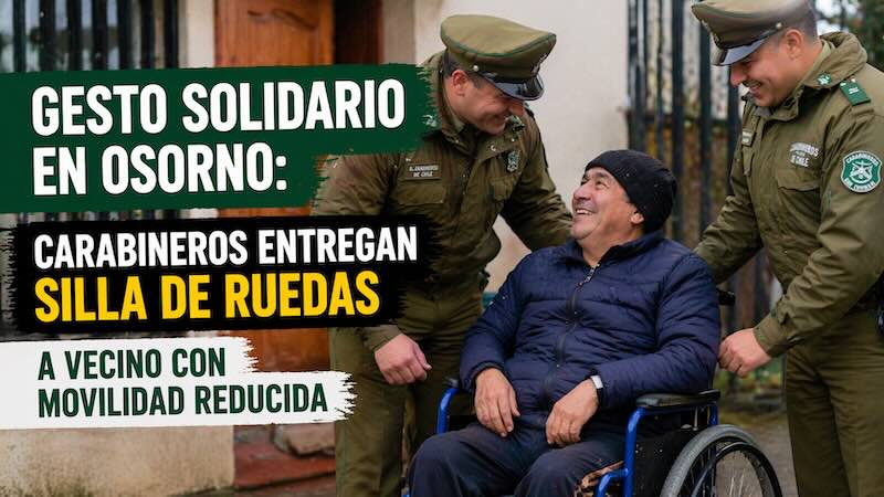 Gesto solidario en Osorno: Carabineros entregan silla de ruedas a vecino con movilidad reducida